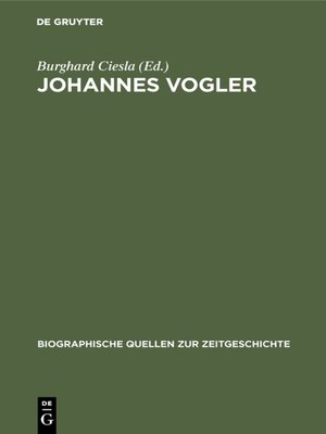 cover image of Johannes Vogler